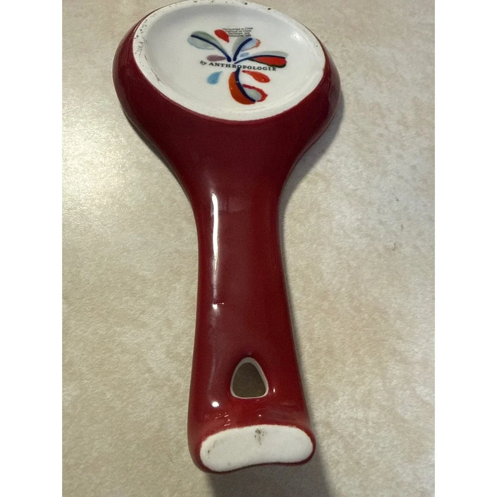 Anthropologie Trivoli Handpainted Ceramic Spoon Rest Monogram Letter K